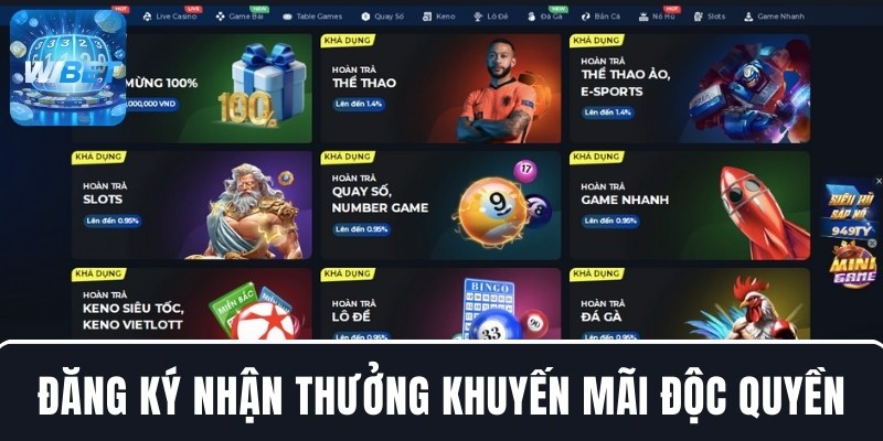 Đăng ký nhận thưởng khuyến mãi độc quyền