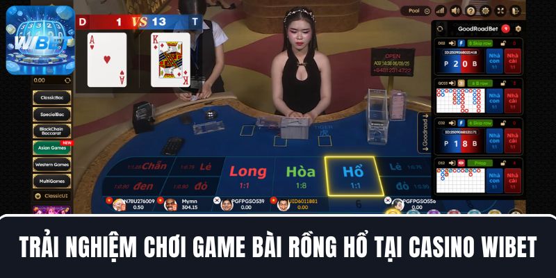 Kiếm thưởng từ game rồng hổ tại Casino WIBET