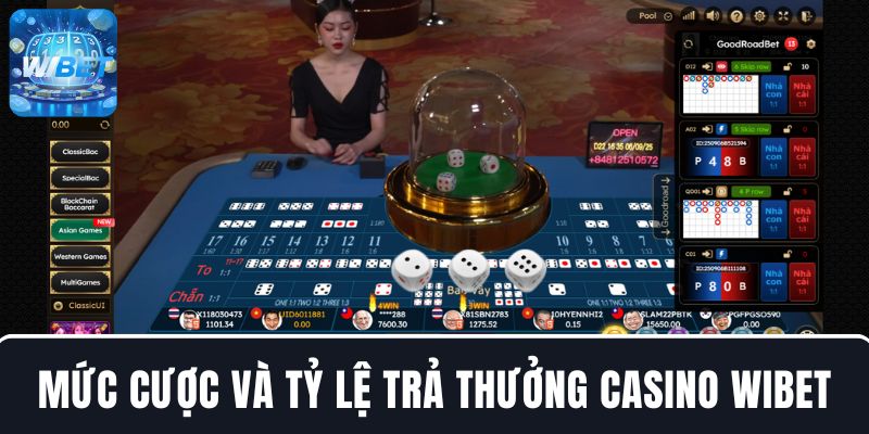 Phân tích mức cược và tỷ lệ thưởng game Casino WIBET