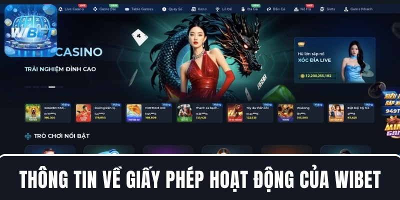 Thông tin về giấy phép hoạt động của WIBET